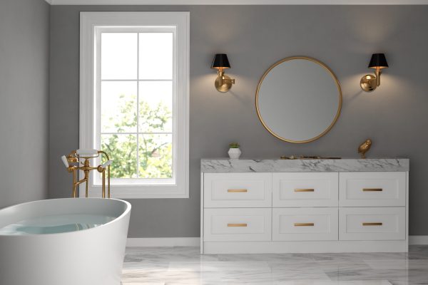 Interior bathroom classic style 3 D rendering
